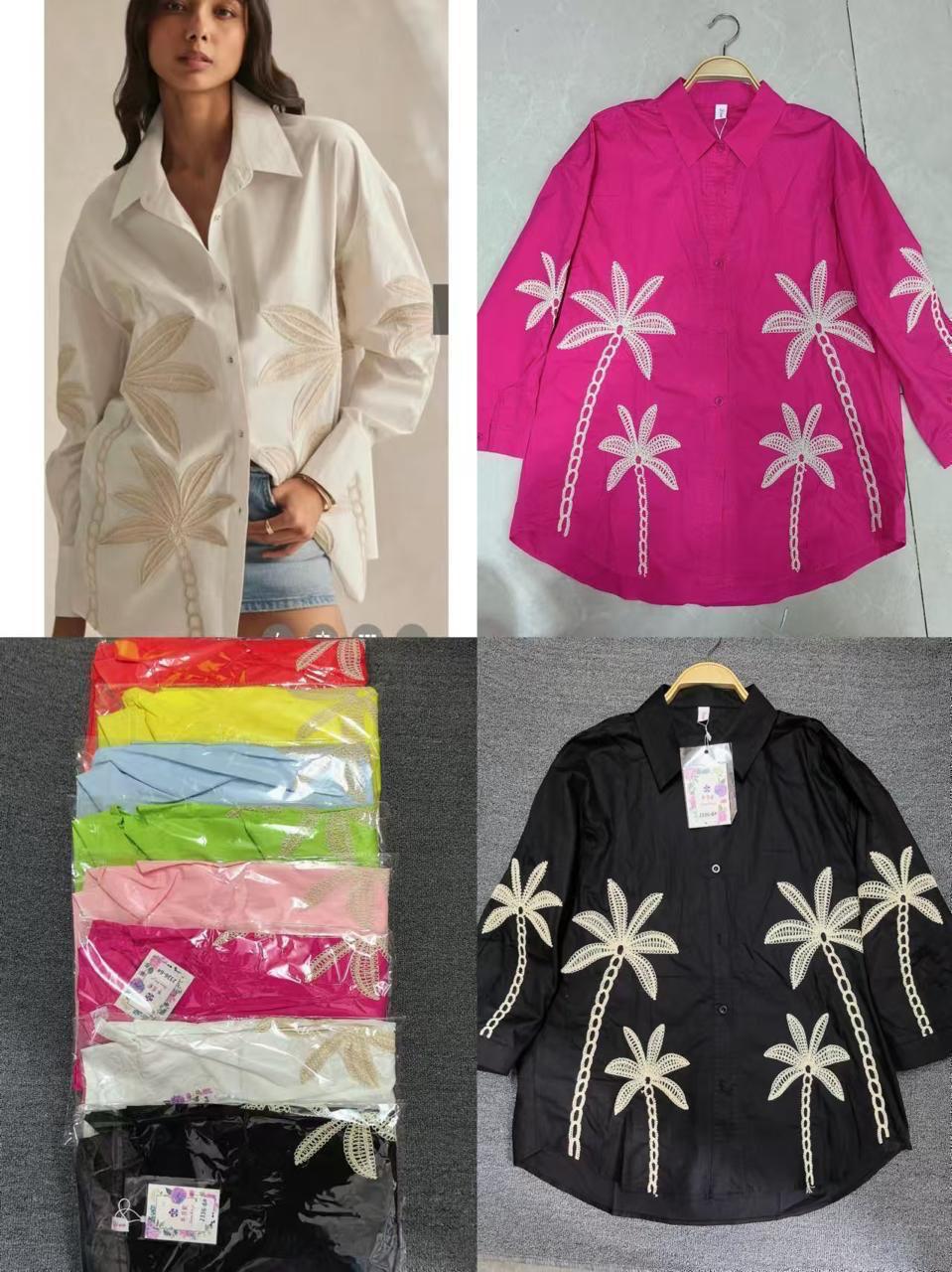 Palm Tree Poplin Shirts