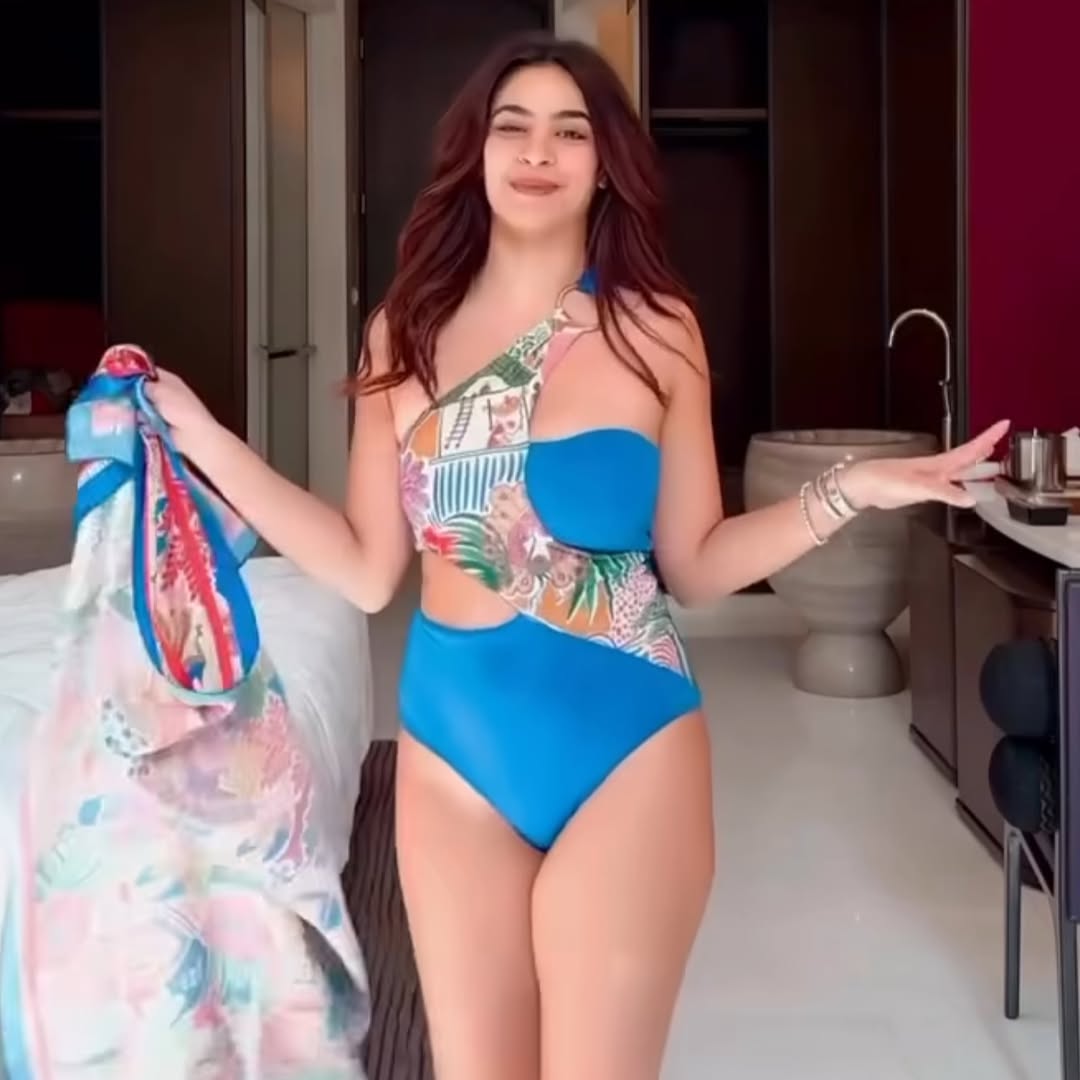 Addery Blue One-Shoulder Monokini with Cover Up