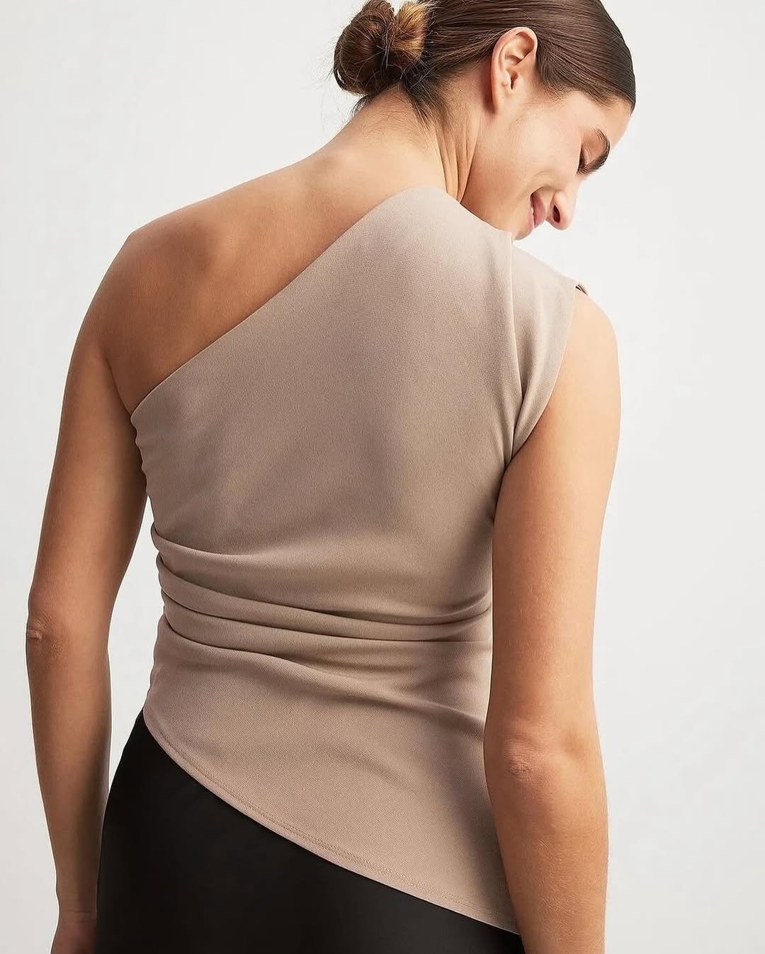 Damen Asymmetric One Shoulder Top