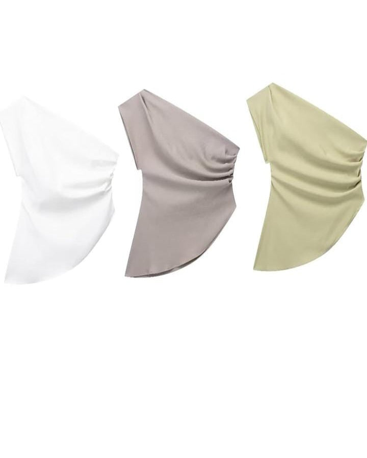 Damen Asymmetric One Shoulder Top