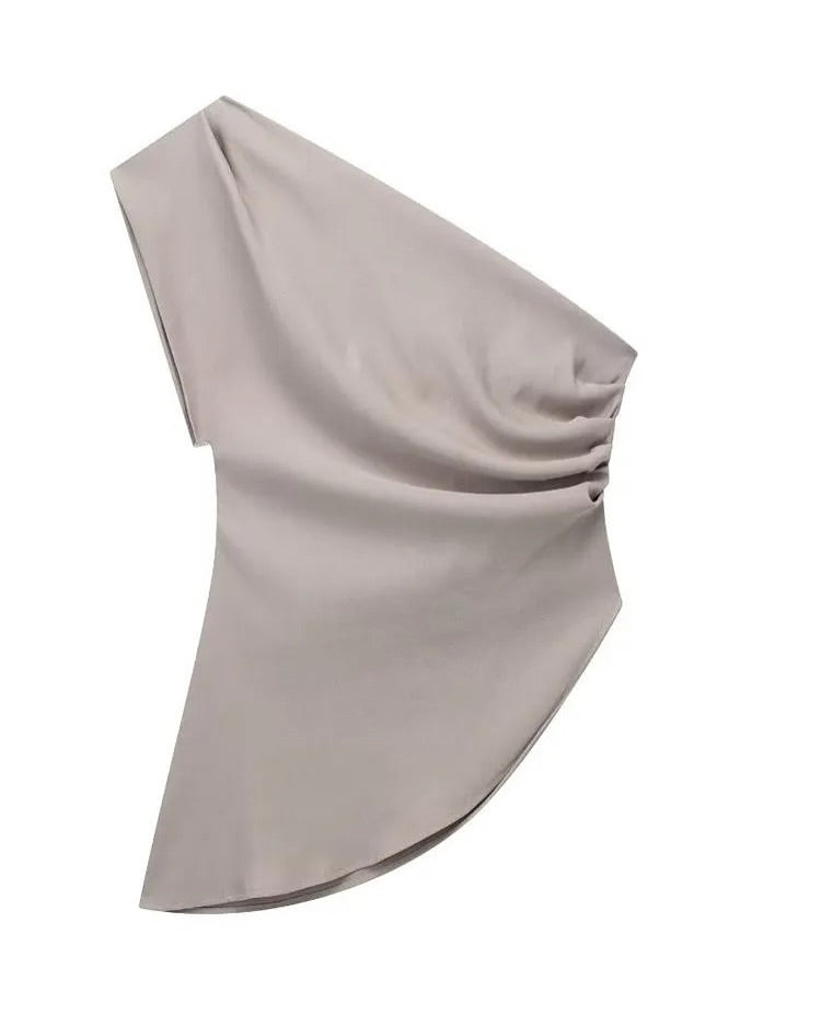 Damen Asymmetric One Shoulder Top