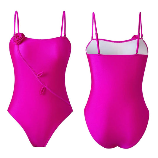 Floral Applique Monokini with Sarong