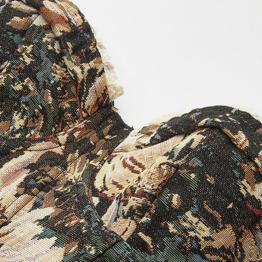 Floral Drawstring Jacquard Corset