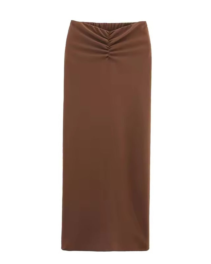 Graciela Asymmetric Crop Top with Gathered Skirt Twin Set