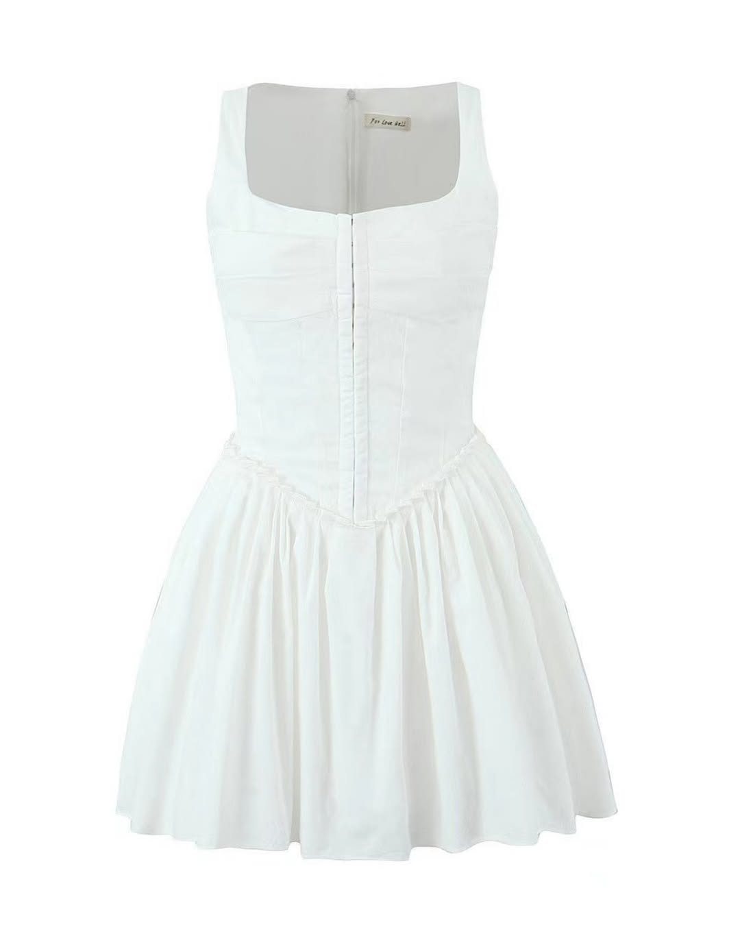 HOOK & EYE DROP WAIST PLEATED CORSET SUMMER MINI SUNDRESS