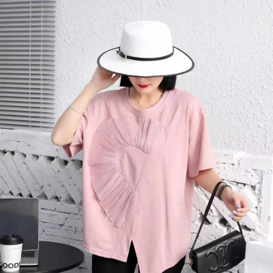 Half Heart Organza Ruffle Top