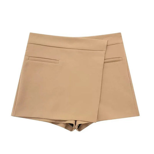 High Waist Asymmetric Skorts