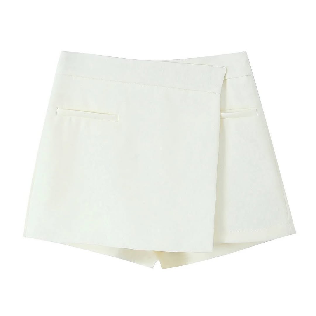 High Waist Asymmetric Skorts