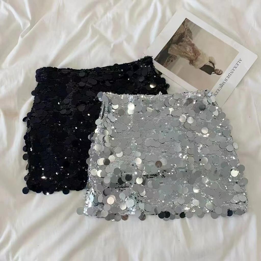 High Waist Shell Mini Skirt