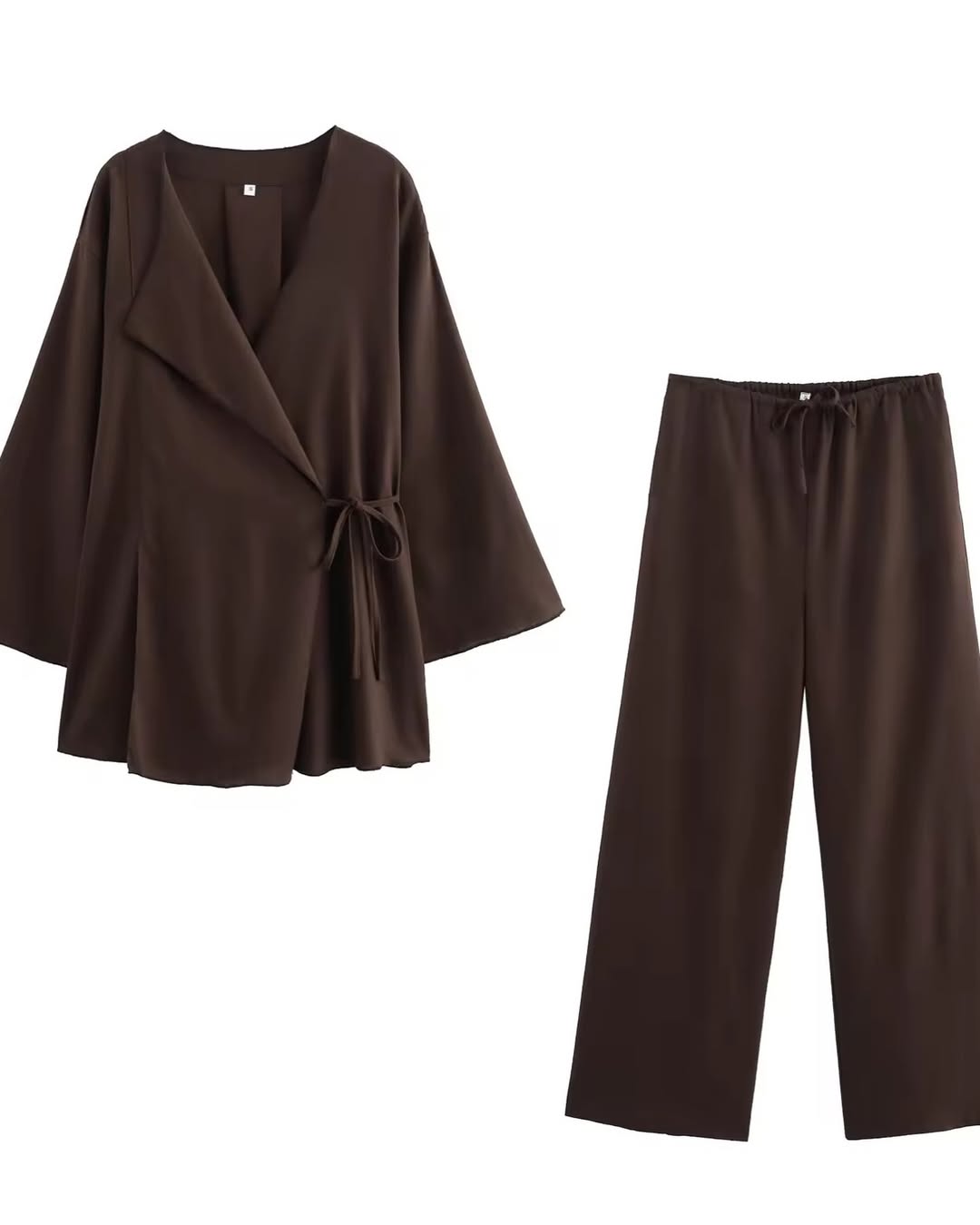 Linen Surplice Kimono Coord Set