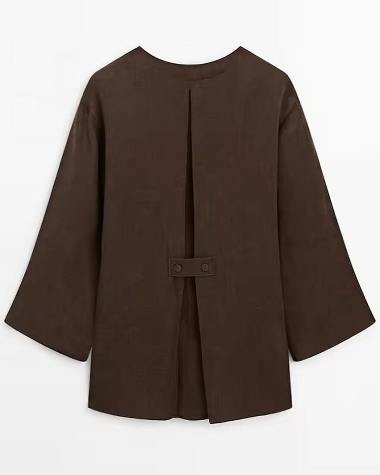 Linen Surplice Kimono Coord Set