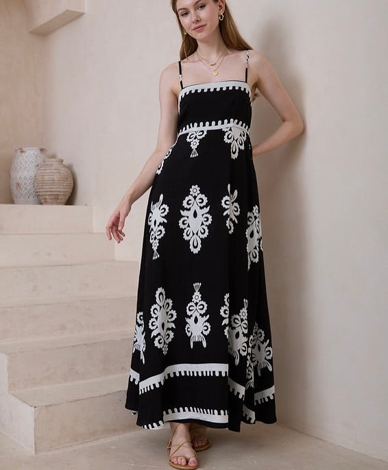 Nero Printed Singlet Maxi Dress