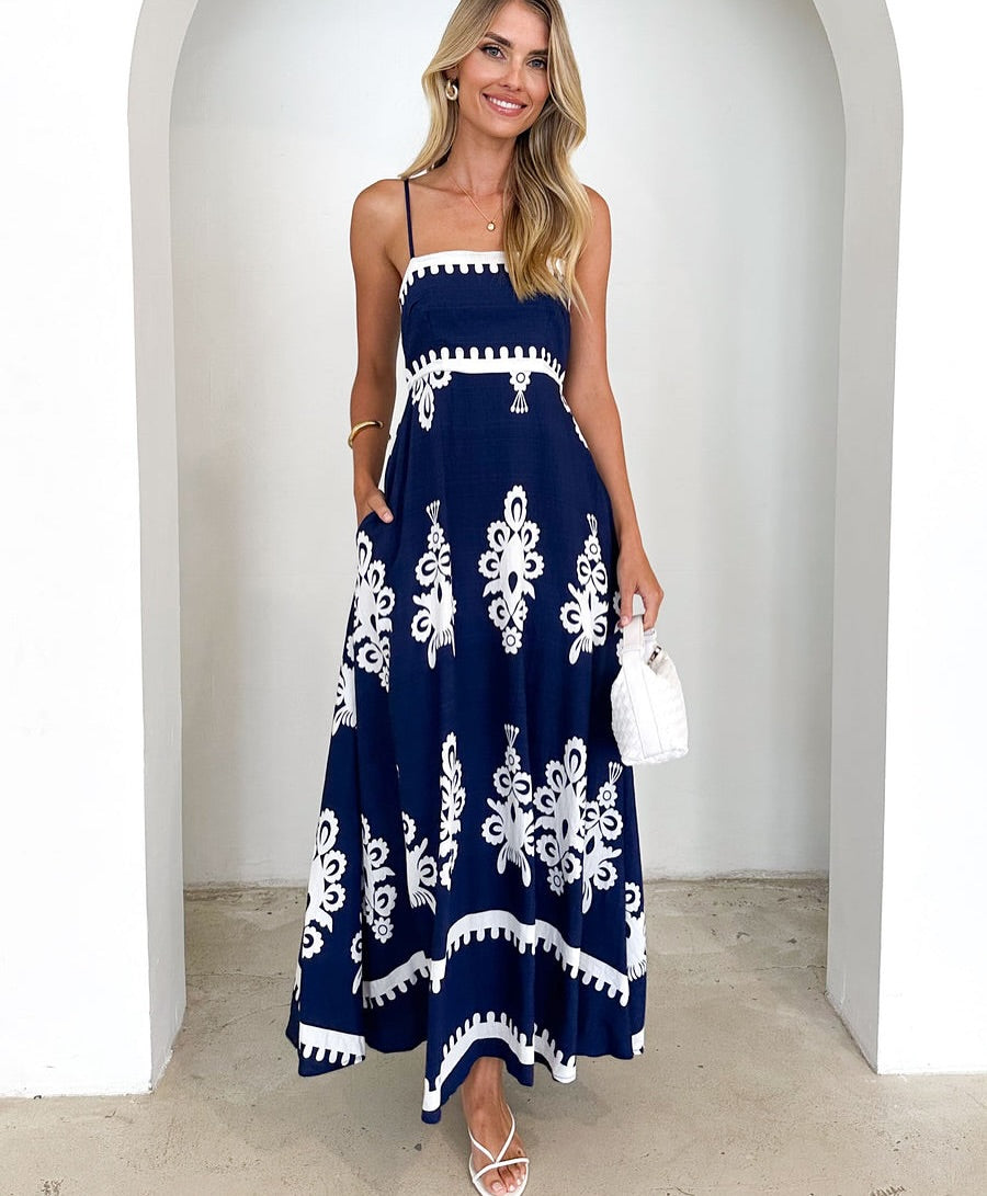 Nero Printed Singlet Maxi Dress