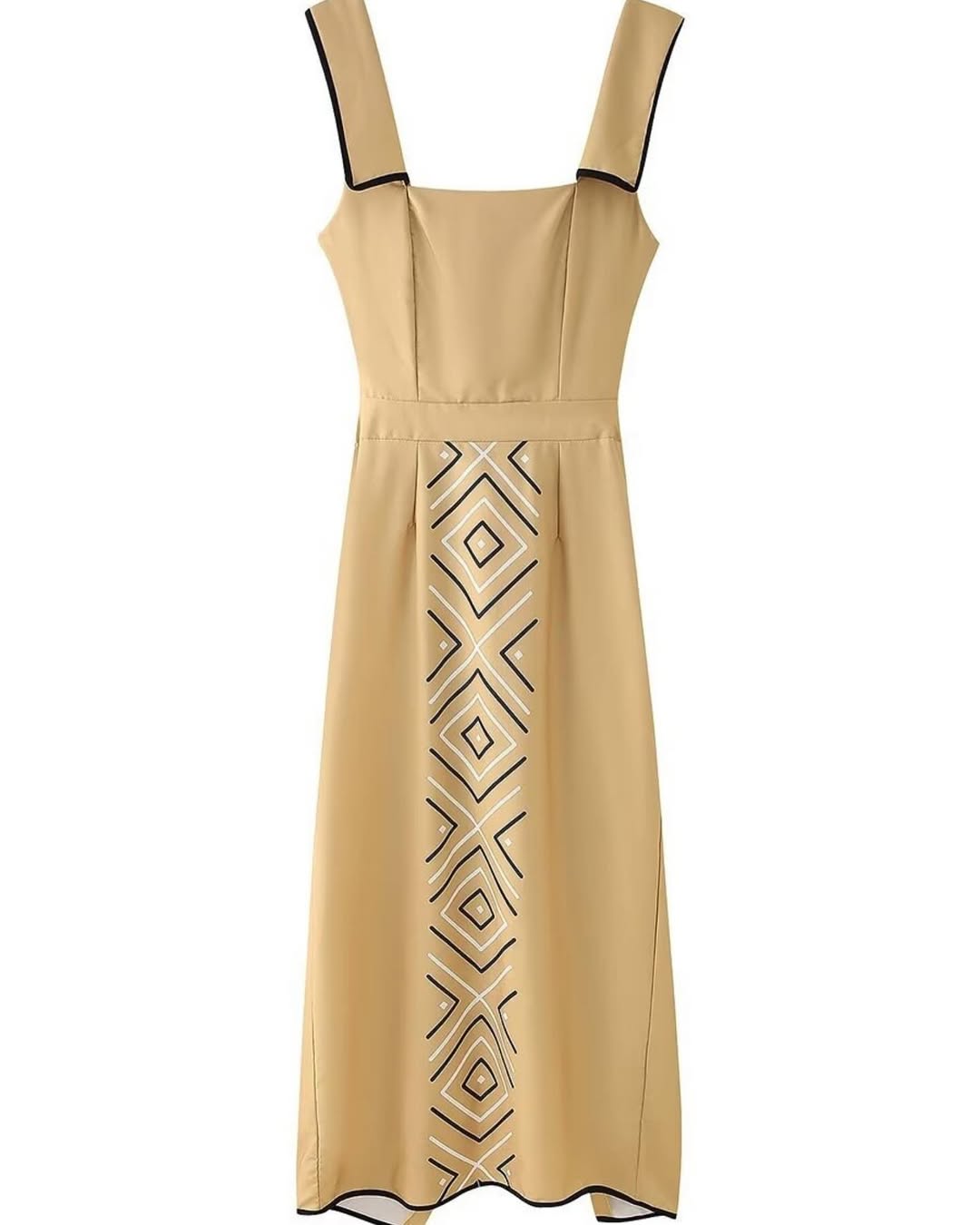 PRINTED BACK KNOT MIDI DRESS