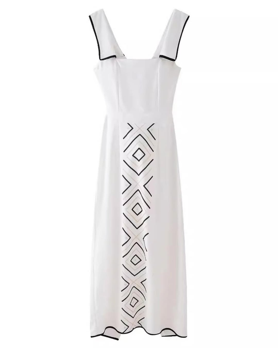 PRINTED BACK KNOT MIDI DRESS