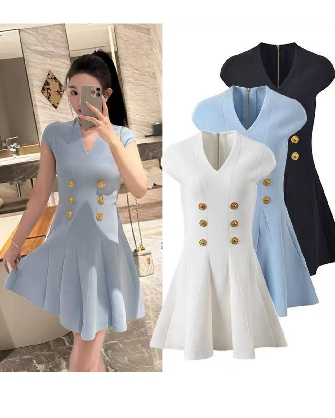 Aura Flared Bandage Dress