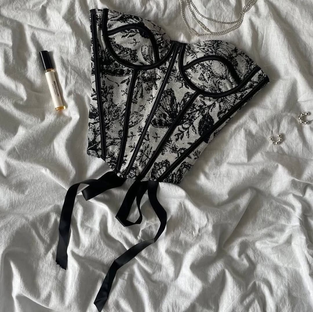 Jacquard Corset Tube Top