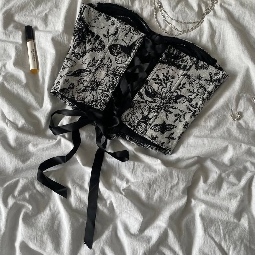 Jacquard Corset Tube Top