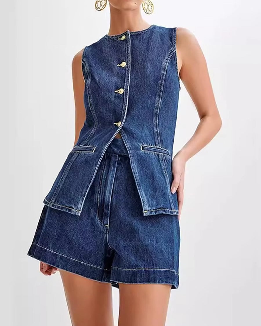 Isabel Denim Short Coord Set