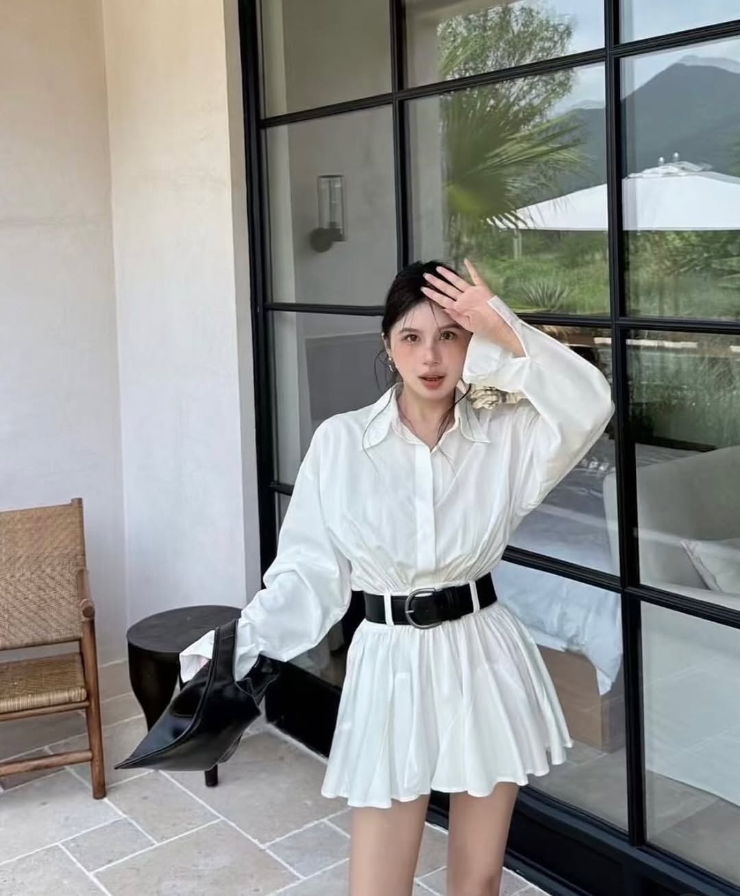 Lolita Mini Shirt Dress with Belt