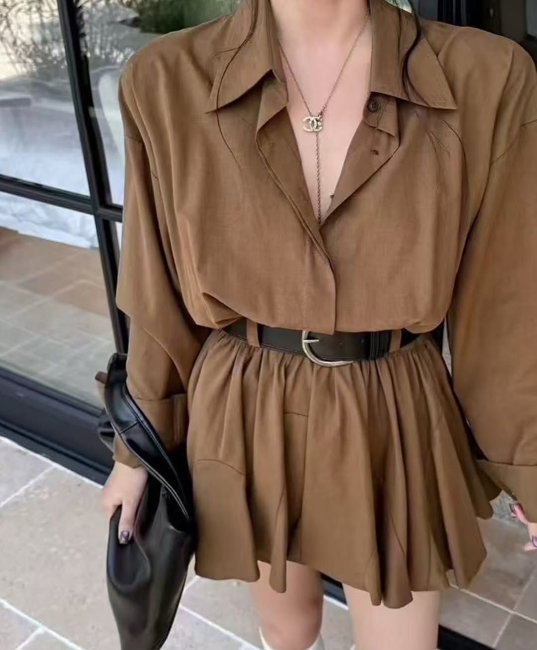 Lolita Mini Shirt Dress with Belt