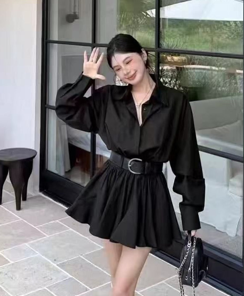 Lolita Mini Shirt Dress with Belt