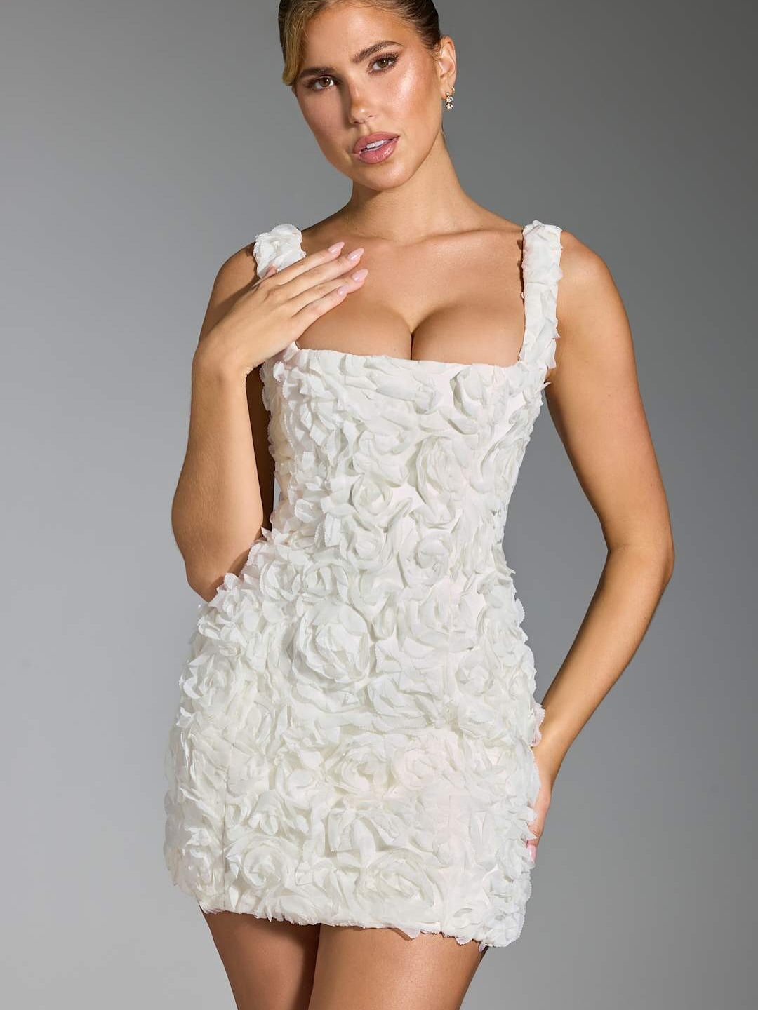 Floral Applique Corset Mini Dress