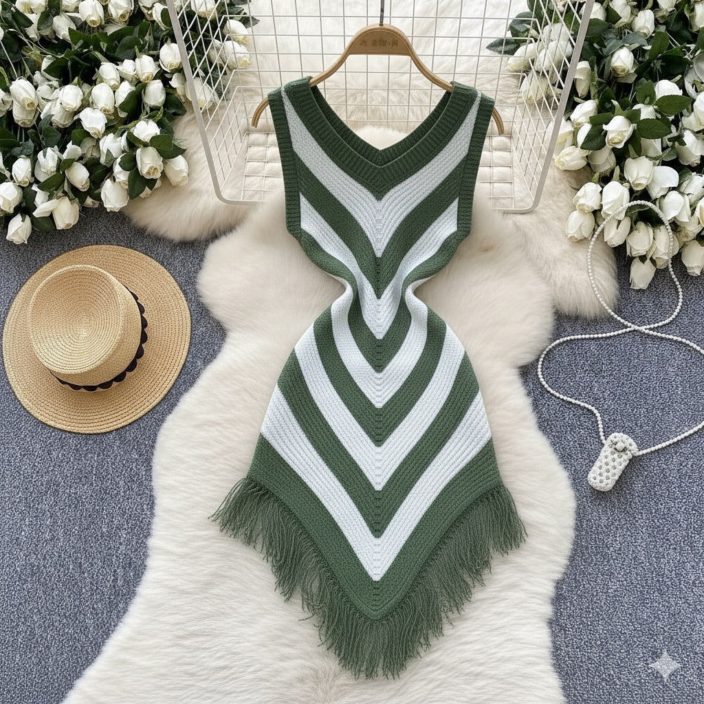 Crochet asymmetrical coverup dress