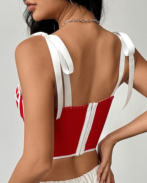 Tie-Up Mesh Corset Top
