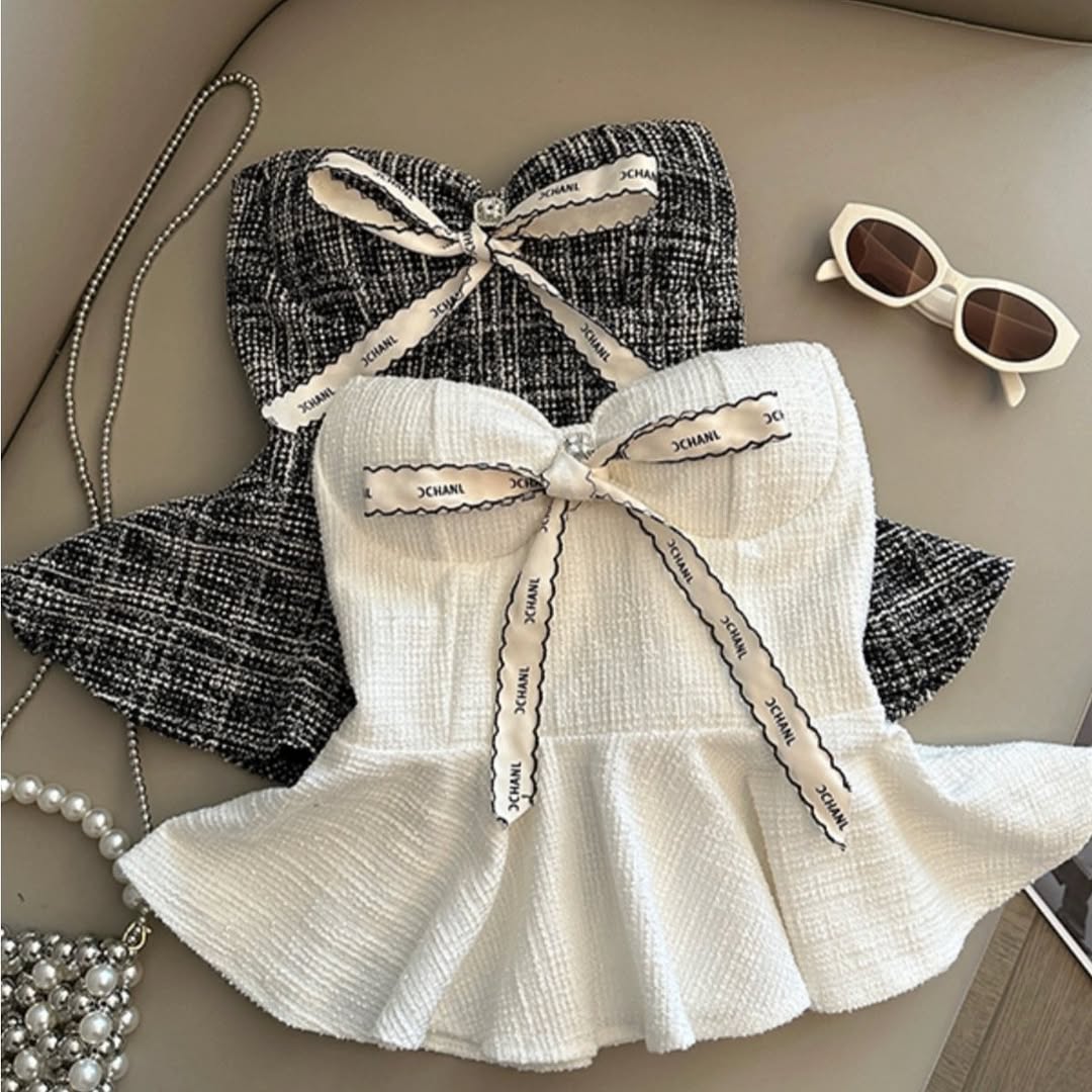 Tweed Peplum Top