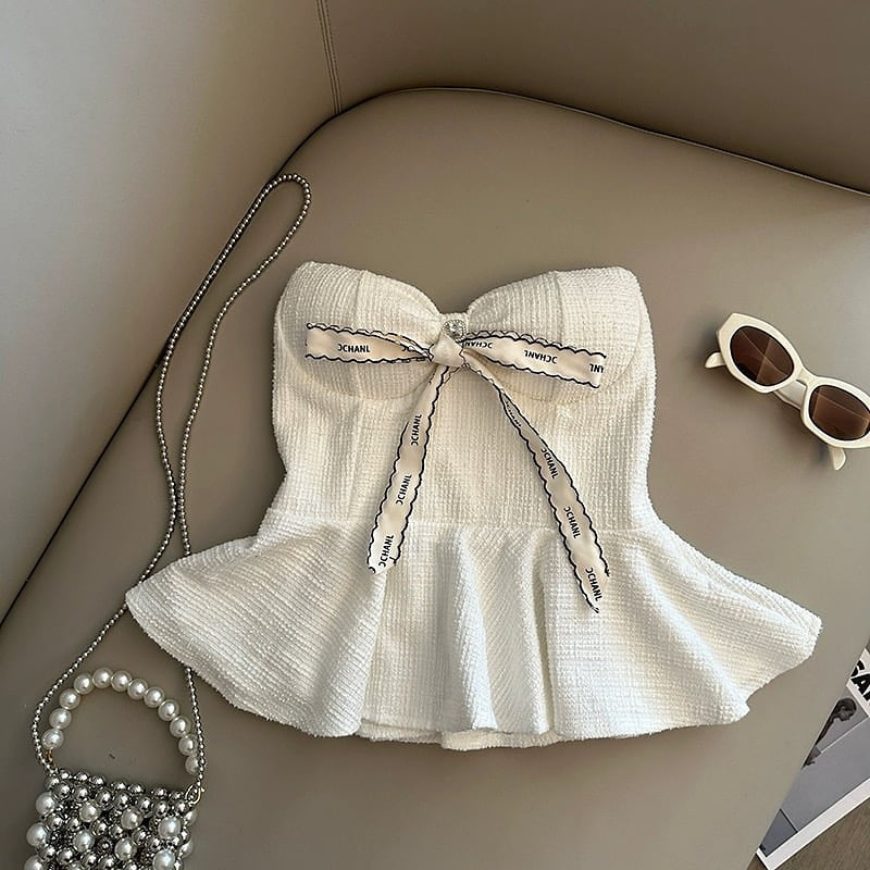 Tweed Peplum Top