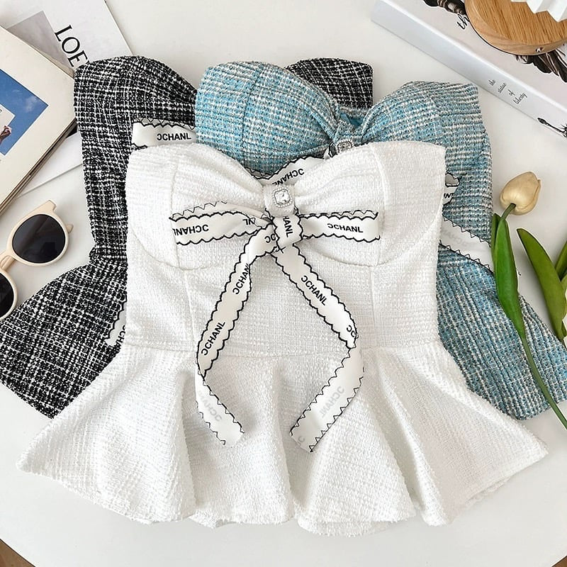 Tweed Peplum Top