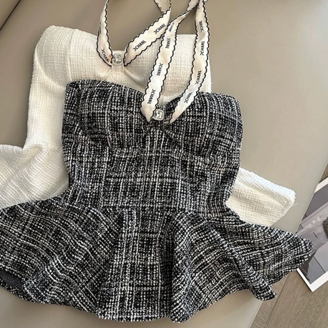 Tweed Peplum Top
