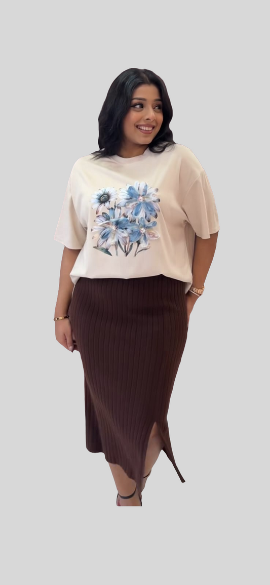 Single Stud Flower Tshirt Top