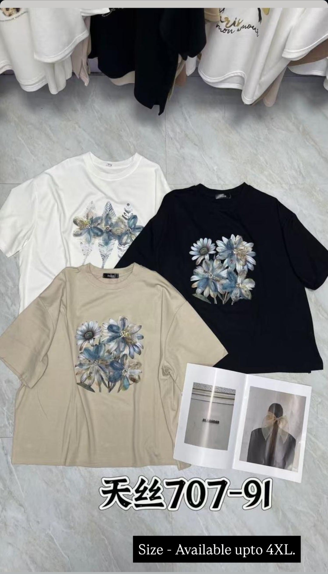 Single Stud Flower Tshirt Top