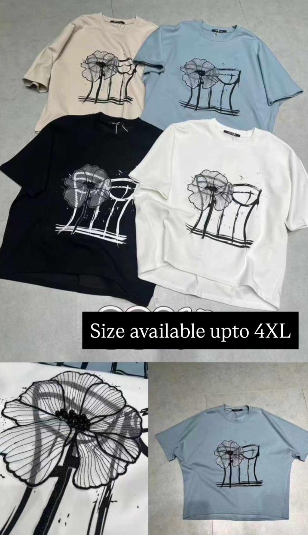 Front Flower Tshirt Top