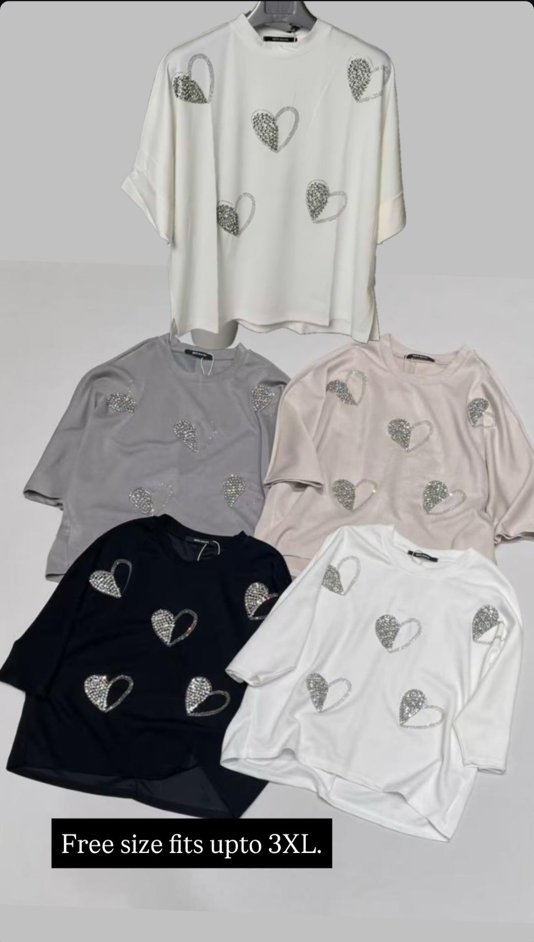 Studded Heart Tshirt Top