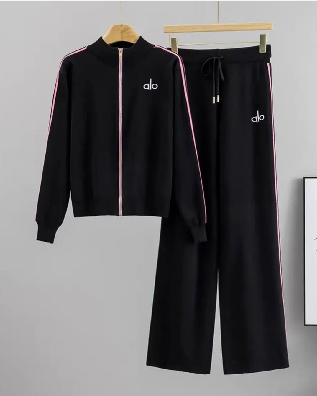 A L O Zipper knitted Coord Set