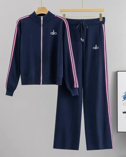 A L O Zipper knitted Coord Set