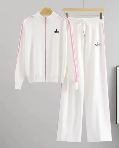 A L O Zipper knitted Coord Set