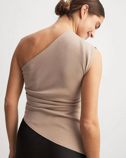 Damen Asymmetric One Shoulder Top