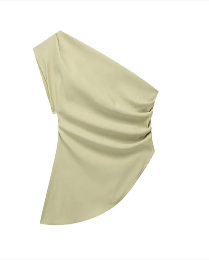 Damen Asymmetric One Shoulder Top