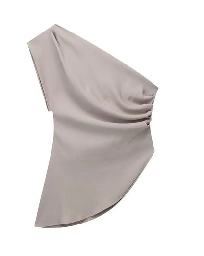 Damen Asymmetric One Shoulder Top