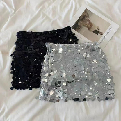 High Waist Shell Mini Skirt