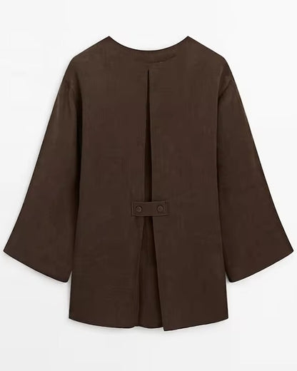 Linen Surplice Kimono Coord Set