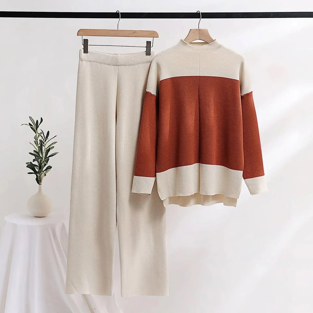 O-Neck Knitted Coord Set