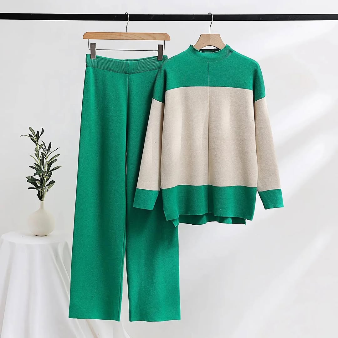 O-Neck Knitted Coord Set
