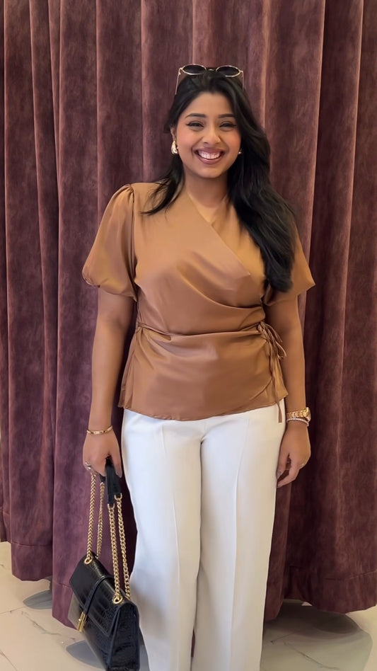 Satin Wrap Top