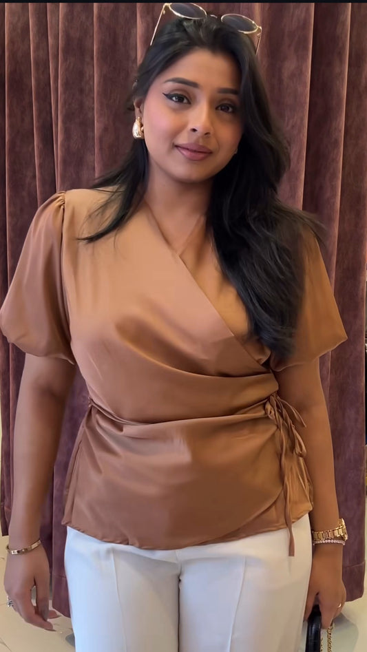 Satin Wrap Top