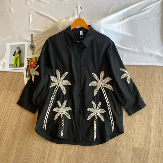 Palm Tree Poplin Shirts